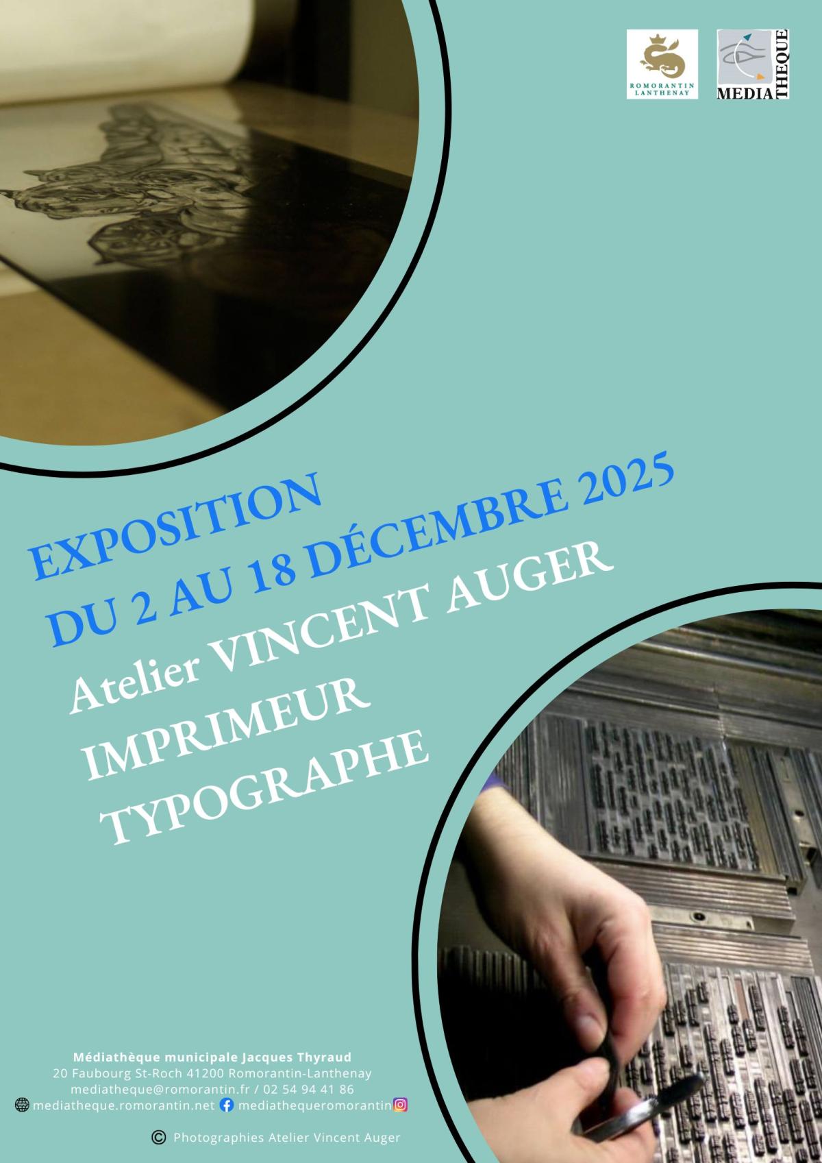 Exposition Atelier Vincent AUGER imprimeur typographe