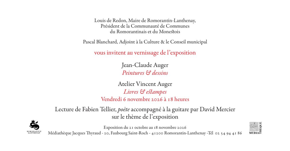 Vernissage de l'exposition Jean-Claude Auger & Atelier Vincent Auger
