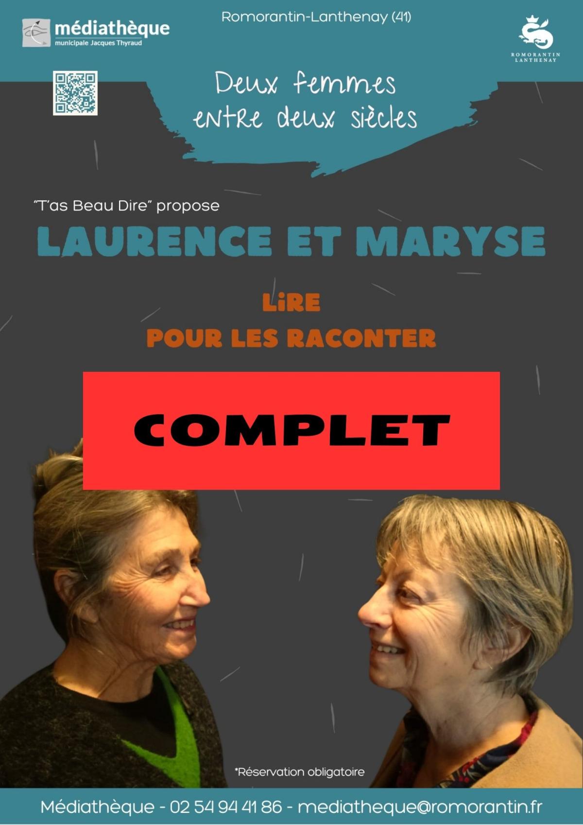 Deux femmes entre deux siècles : Laurence et Maryse, lire pour les raconter